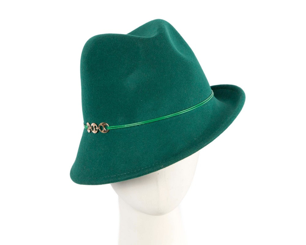 Green ladies felt trilby hat by Max Alexander