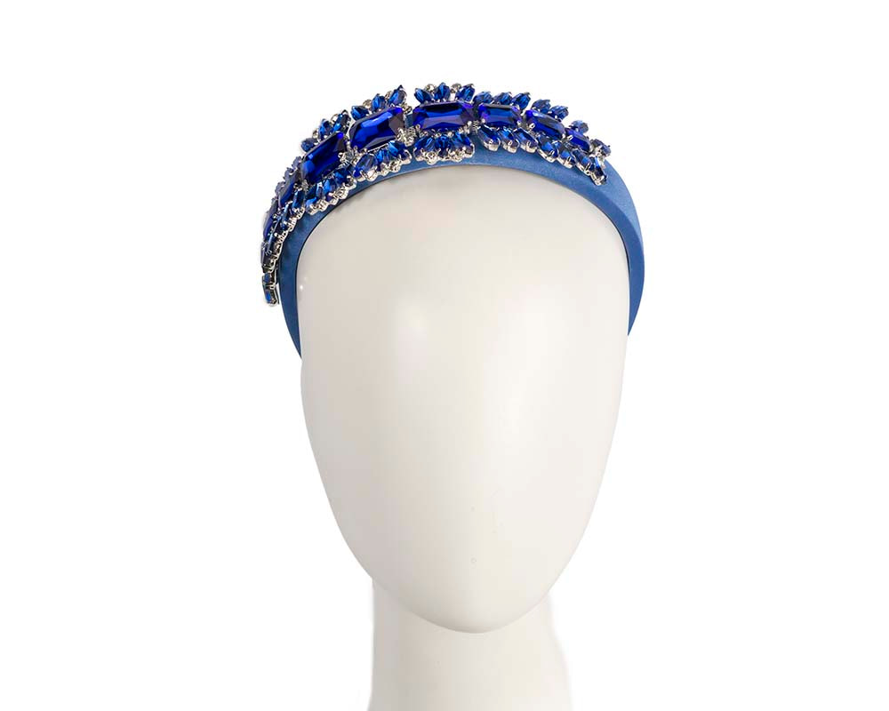 Royal Blue crystals fascinator headband