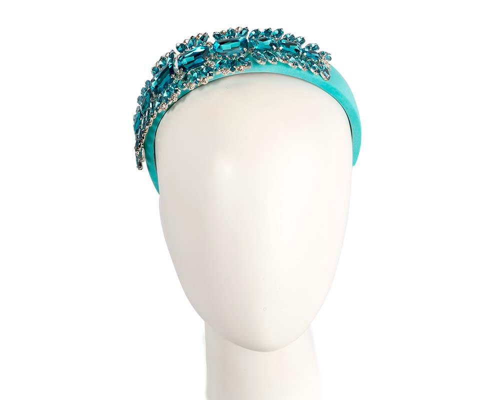 Turquoise crystals fascinator headband