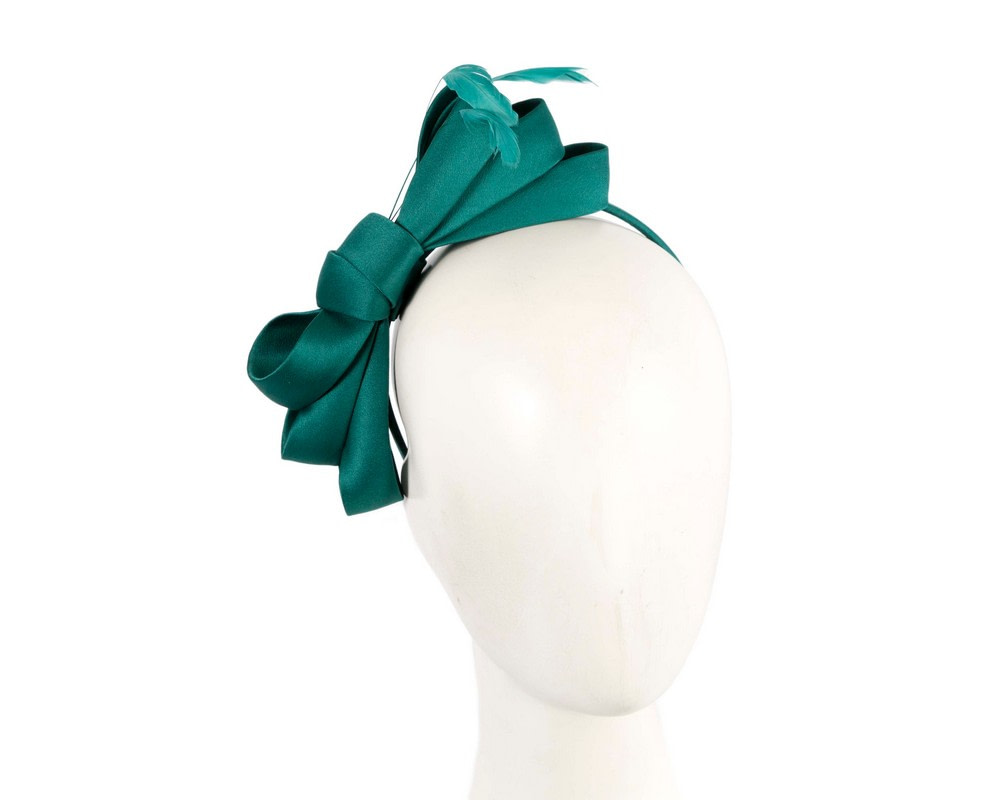 Teal Green bow racing fascinator by Max Alexander
