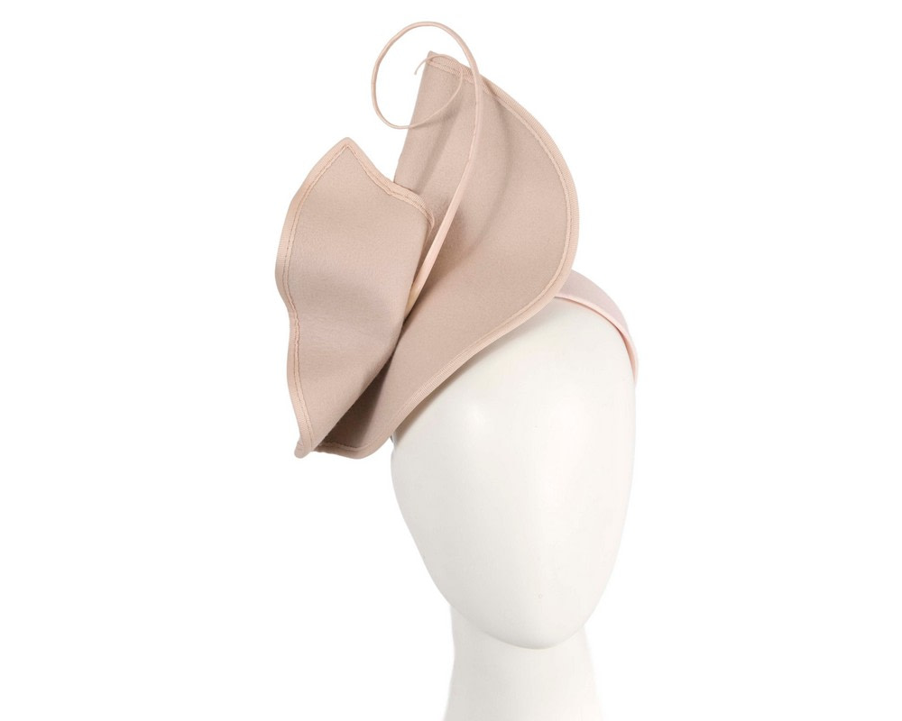 Nude felt winter fascinator by Fillies Collection