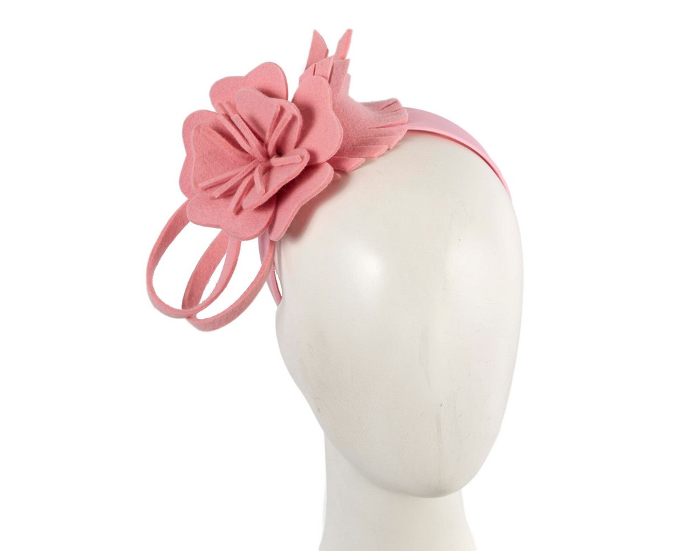 Pink felt flower headband fascinator