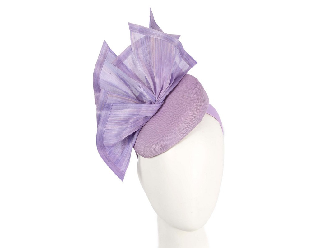 Bespoke lilac spring racing fascinator pillbox by Fillies Collection