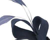 Navy felt bow racing fascinator - Fascinators.com.au