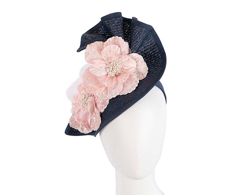Navy pink Fillies Collection racing fascinator