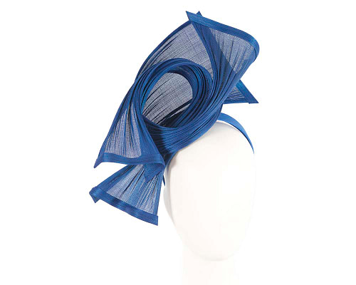 Bespoke royal blue jinsin waves racing fascinator by Fillies Collection