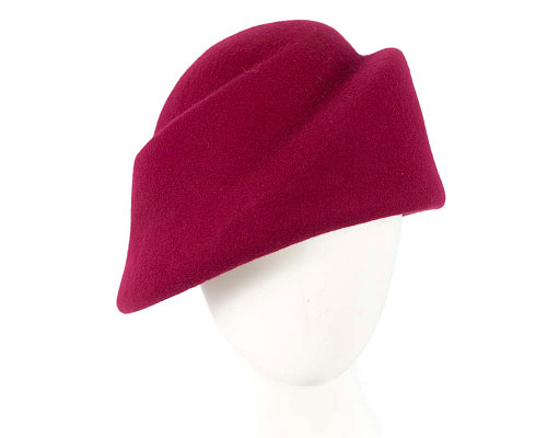 Unique Fuchsia felt hat by Max Alexander