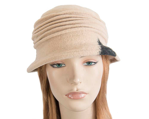 Warm beige woolen European Made bucket hat