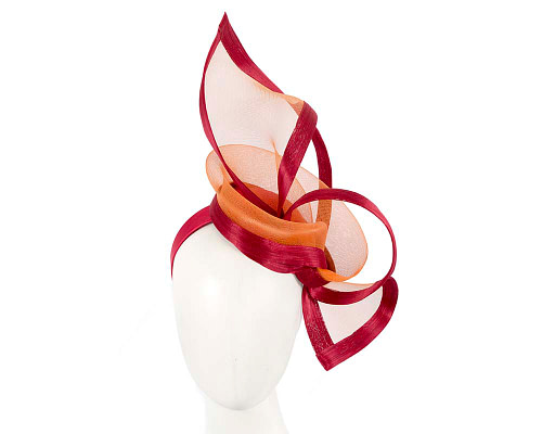 Bespoke Orange and Red fascinator by Fillies Collection