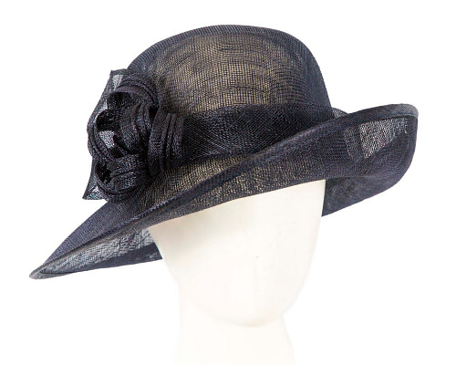 Navy cloche fashion hat by Max Alexander