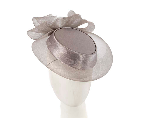 Custom made grey cocktail hat by Cupids Millinery