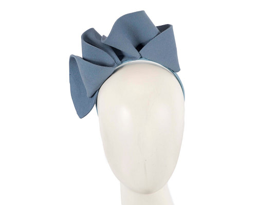 Light blue felt winter fascinator by Max Alexander