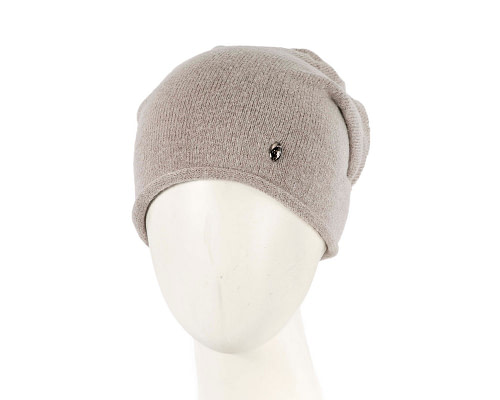 Grey warm wool beanie. Made in Europe