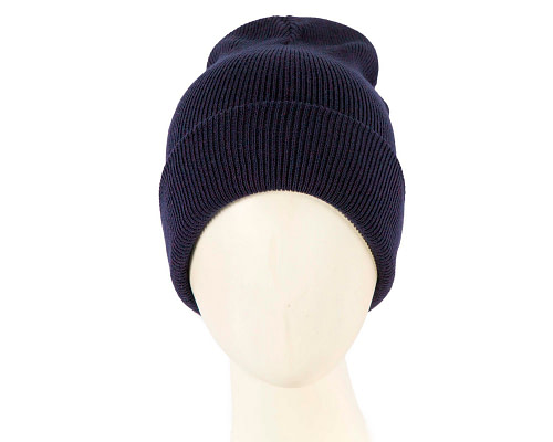 Woolen navy beanie ski hat