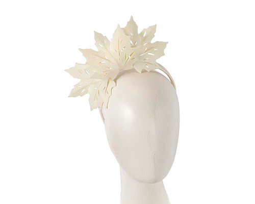 Cream laser cut felt fascinator