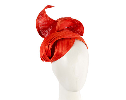Orange silk abaca fascinator by Fillies Collection