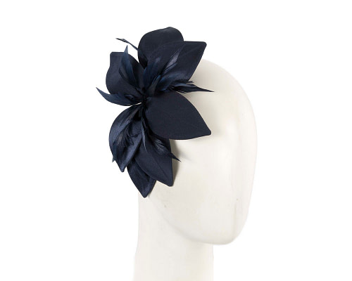 Custom made navy fascinator by Cupids Millinery
