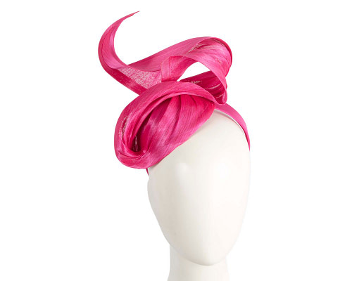 Fuchsia silk abaca fascinator by Fillies Collection