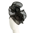 Exclusive black silk abaca racing fascinator - Fascinators.com.au