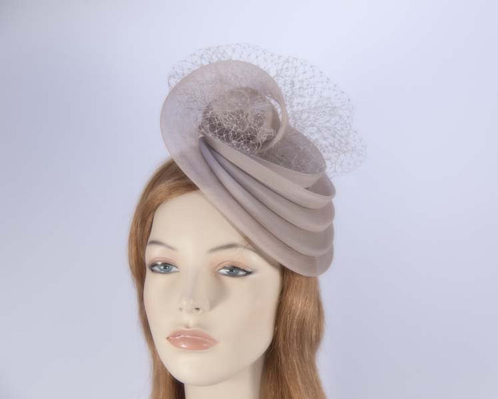 Taupe cocktail hat K4797T - Fascinators.com.au