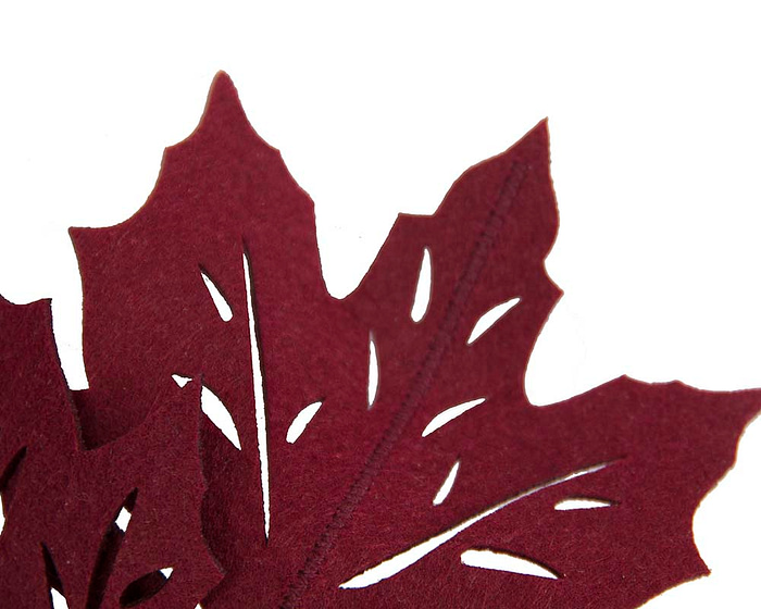 Burgundy laser cut felt fascinator - Fascinators.com.au