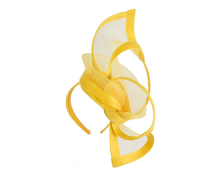 Edgy yellow fascinator by Fillies Collection - Image 2