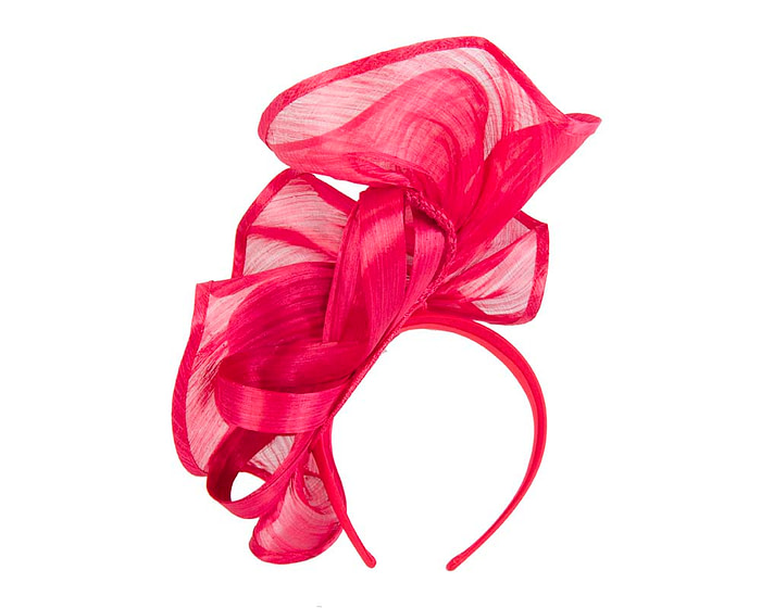 Exclusive red silk abaca racing fascinator - Fascinators.com.au