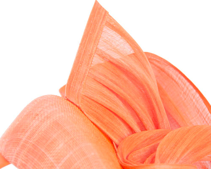 Orange pillbox with silk abaca bow - Fascinators.com.au