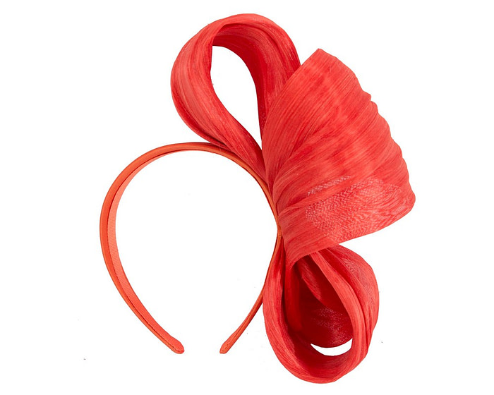 Large orange bow racing fascinator by Fillies Collection - Fascinators.com.au