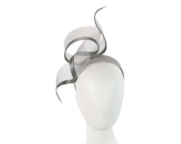 Bespoke silver racing fascinator by Fillies Collection - Fascinators.com.au