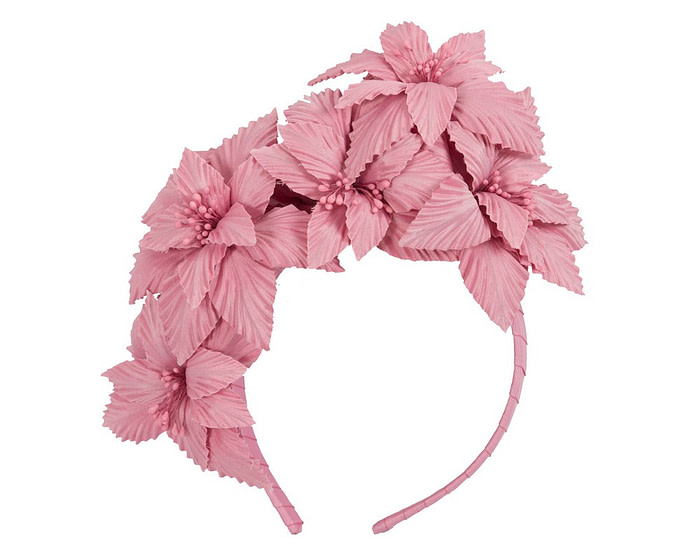 Dusty Pink 3D flower headband fascinator - Fascinators.com.au