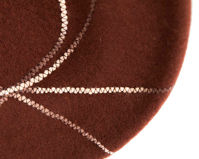 Warm chocolate woolen European Made beret - Image 3