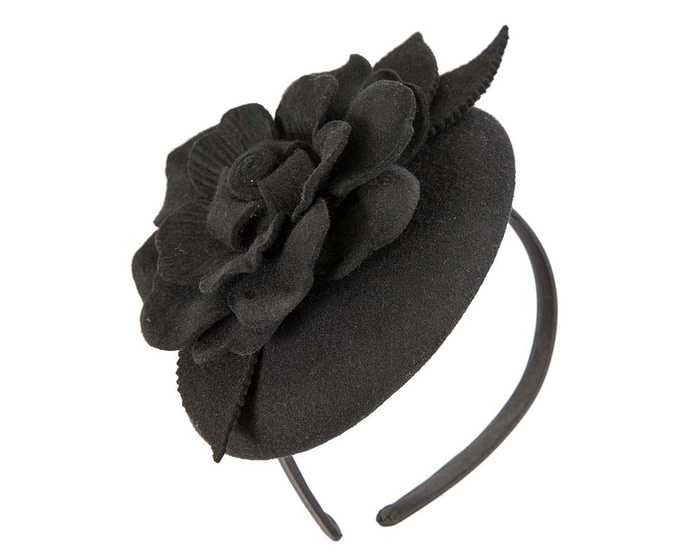 Black winter pillbox fascinator by Max Alexander - Fascinators.com.au