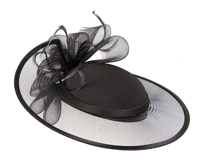 Black custom made special occasion hat - Image 2