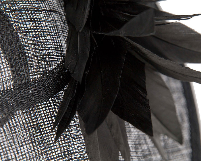Large black sinamay hat by Max Alexander - Image 4