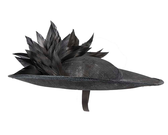 Large black sinamay hat by Max Alexander - Image 3