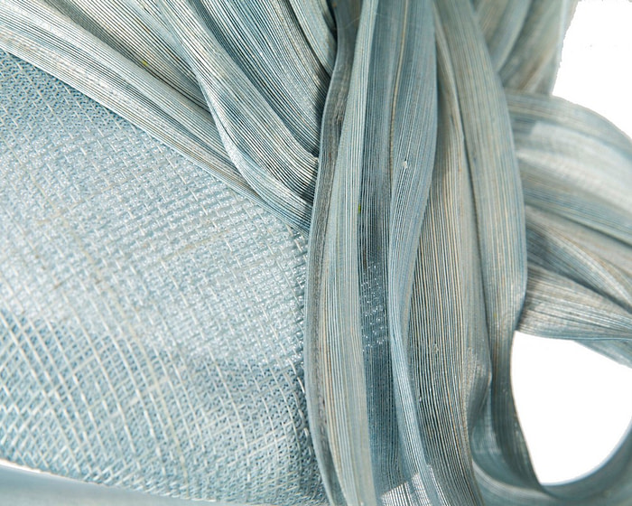 Light Blue pillbox silk abaca bow by Fillies Collection - Fascinators.com.au