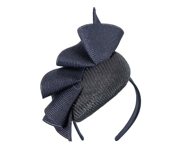 Bespoke navy pillbox fascinator by Fillies Collection - Fascinators.com.au