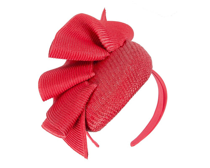 Bespoke red pillbox fascinator by Fillies Collection - Image 2