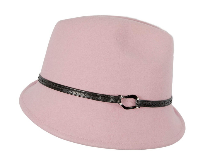 Pink ladies winter felt fedora hat by Max Alexander - Fascinators.com.au