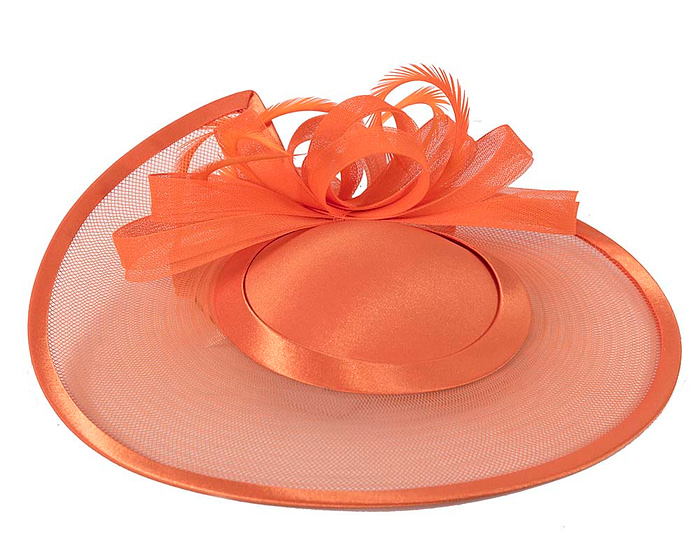 Orange custom made cocktail hat - Fascinators.com.au