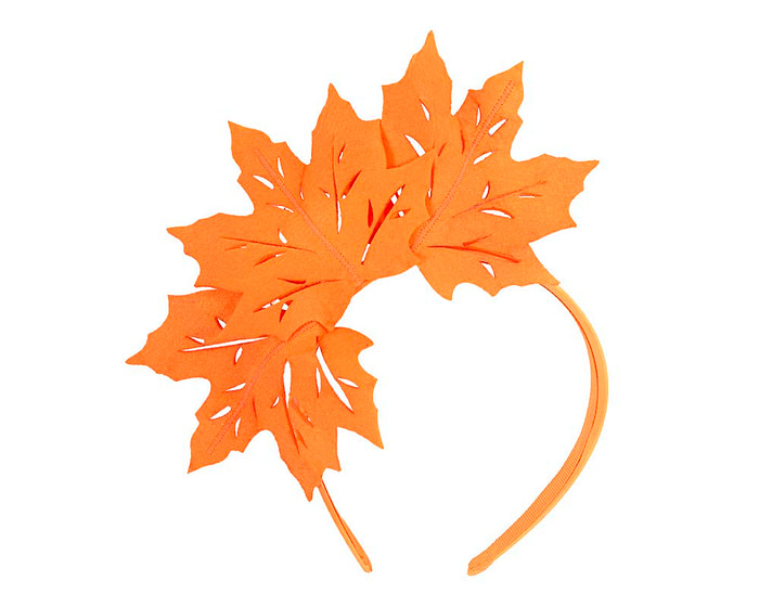 Orange laser cut felt fascinator - Fascinators.com.au