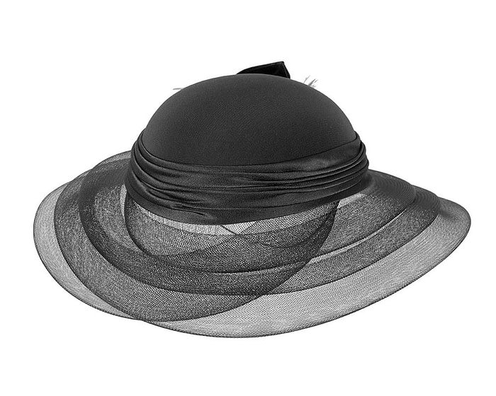 Black custom made fashion hat - Fascinators.com.au