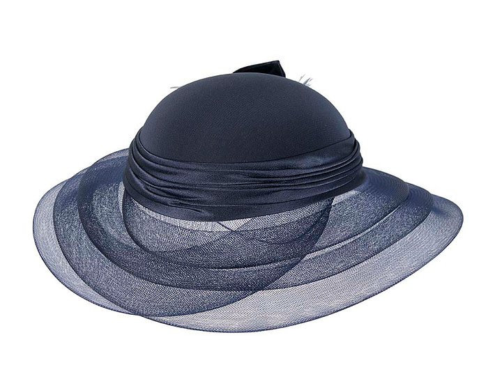 Navy custom made fashion hat - Fascinators.com.au
