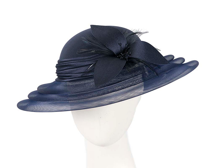 Navy custom made fashion hat - Fascinators.com.au