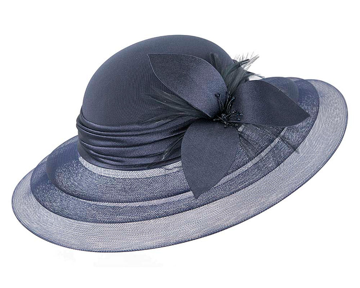 Navy custom made fashion hat - Fascinators.com.au