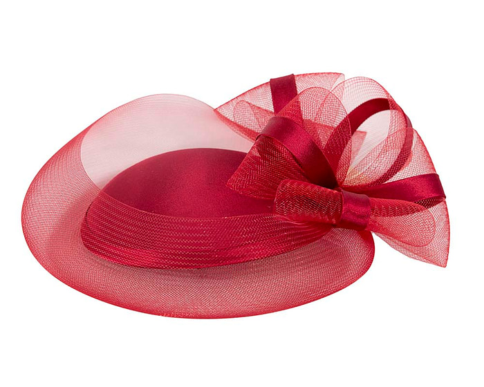 Red custom made cocktail hat - Image 3