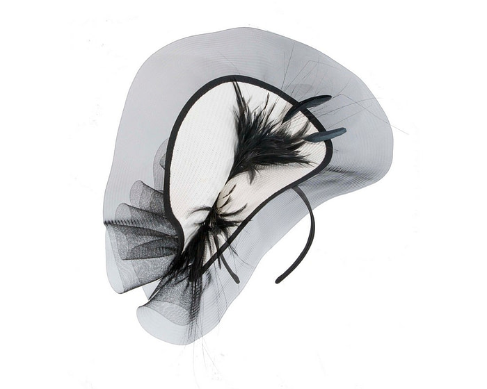 Large white fascinator with feathers by Fillies Collection - Fascinators.com.au