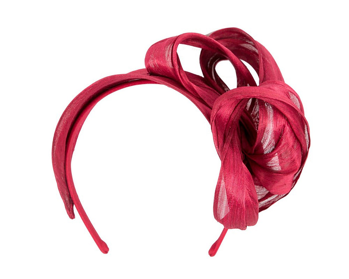 Burgundy retro headband racing fascinator by Fillies Collection - Fascinators.com.au