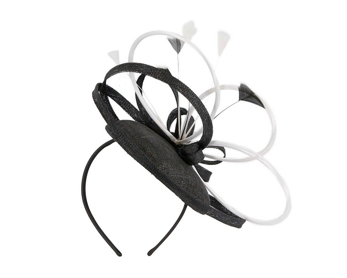 Modern black & white fascinator by Max Alexander - Fascinators.com.au